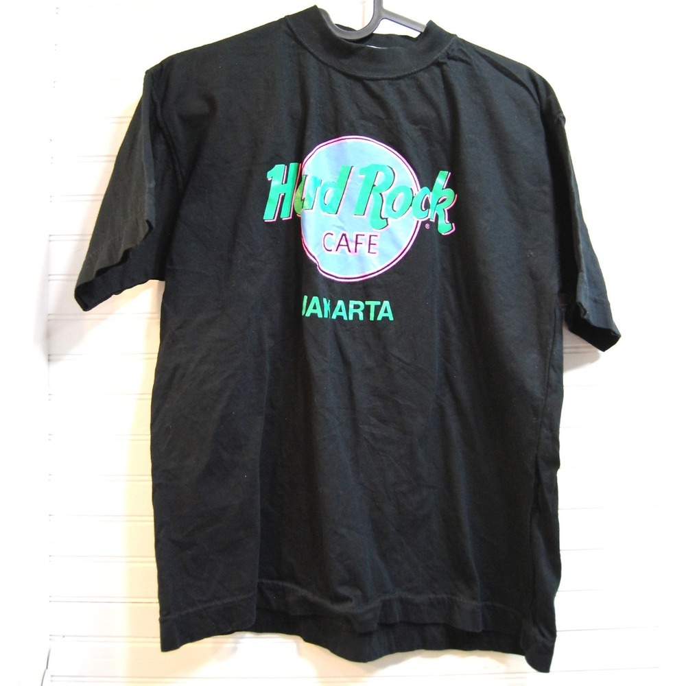 Vintage Hard Rock Cafe t-shirt‎ Large (runs small) Jakarta Black Souvenir Tee